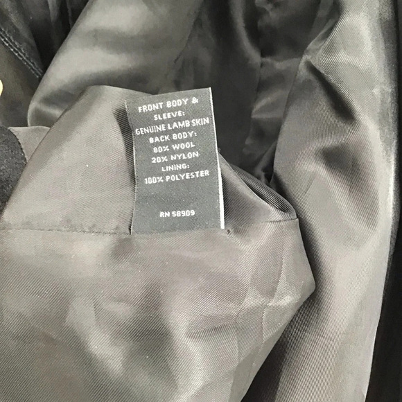 Preston & York Woman Genuine Lamb Leather & Wool Winter Coat Black Size 3XL - Picture 12 of 12